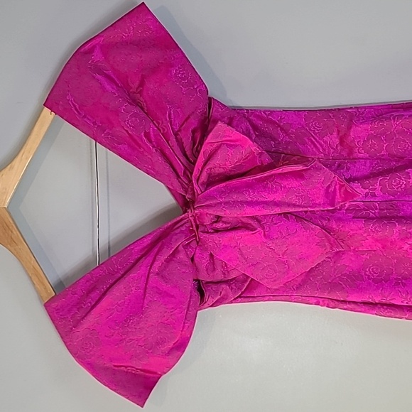 Gunne Sax by Jessica Mclintock 90s Dress Pink Bow Back - Picture 5 of 10